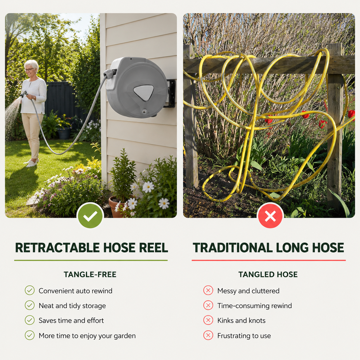 TasmanLush™ Retractable Garden Hose Reel